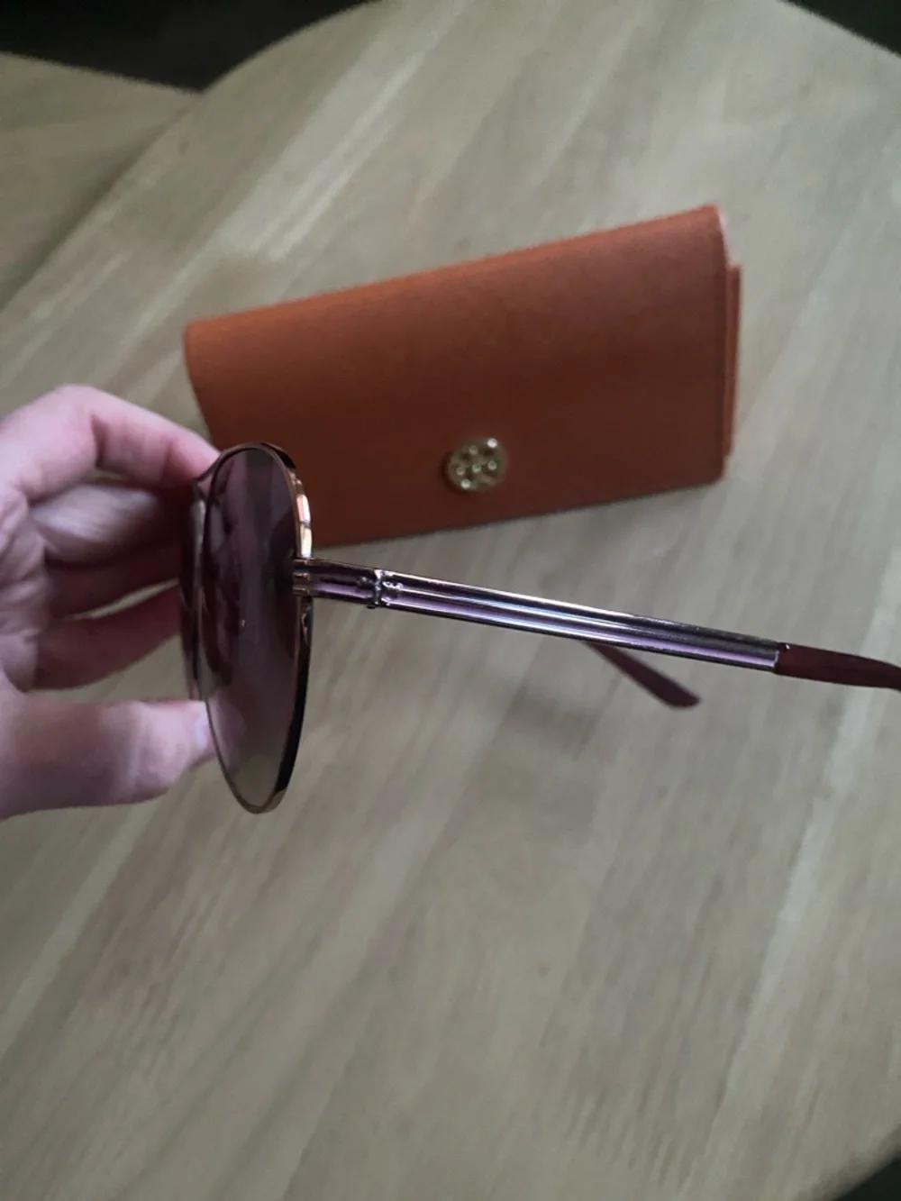 Tory Burch Rose Gold Aviator Sunglasses - Picture 6 of 6